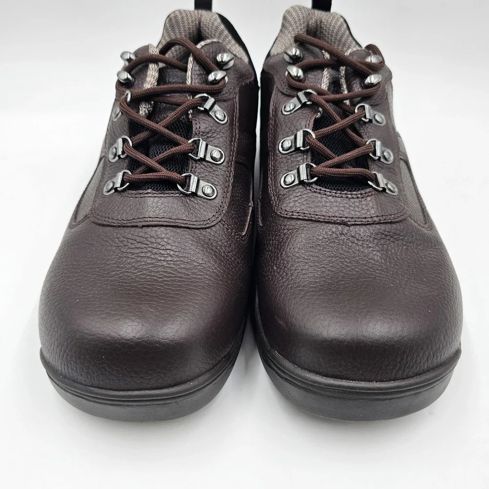 Drew Boulder Mens Hiking Shoes Brown Pebbled Leather Wide Orthotic 12 W 40920-68